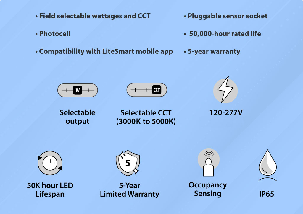 LED Slim Wall Pack features