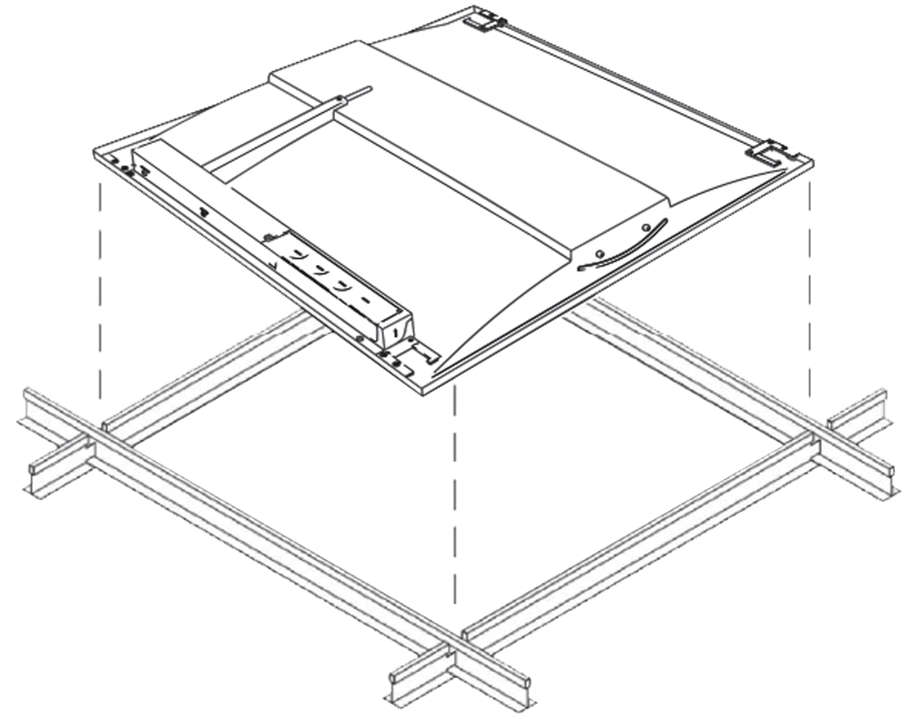 Volumetric Troffer T-Grid Illustration